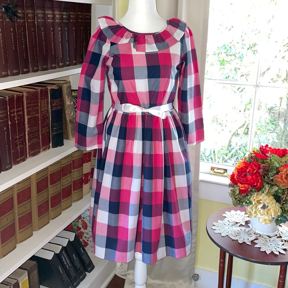 NWT Girls Plaid Long Sleeve Classic Holiday Dress Size 10